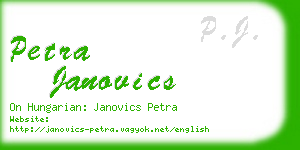 petra janovics business card
